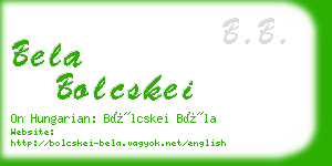 bela bolcskei business card